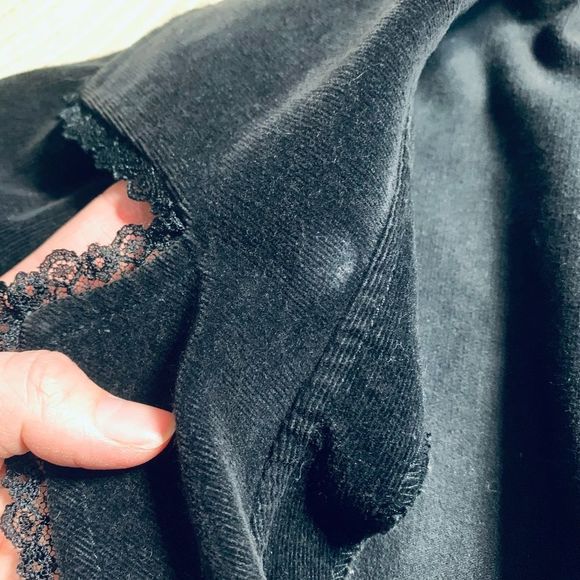 Vintage 90s Lip Service Hot Topic black velvet corset lace up back blazer jacket - Picture 11 of 12